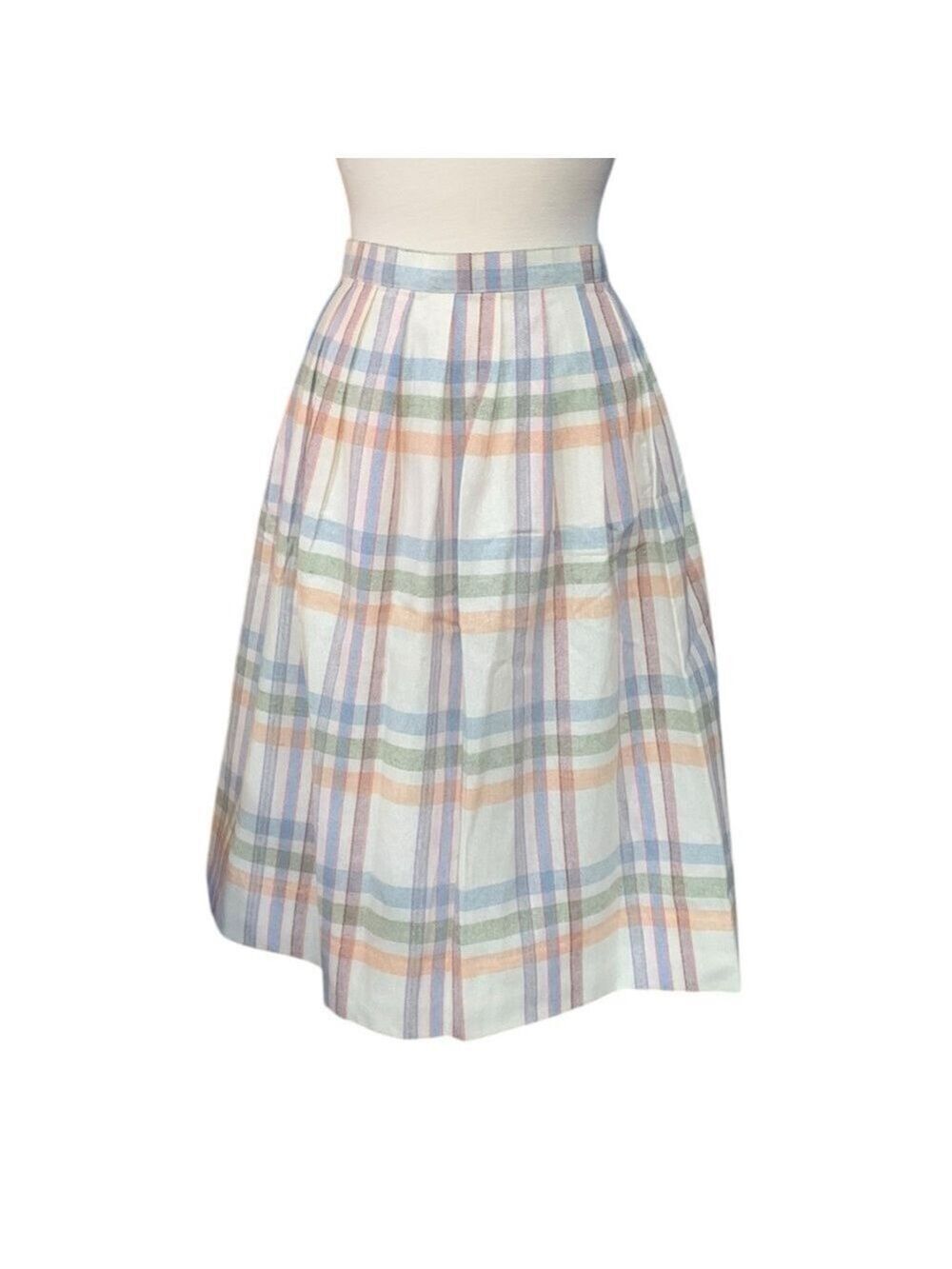 Vntg 60’s wool blend pastel midi skirt